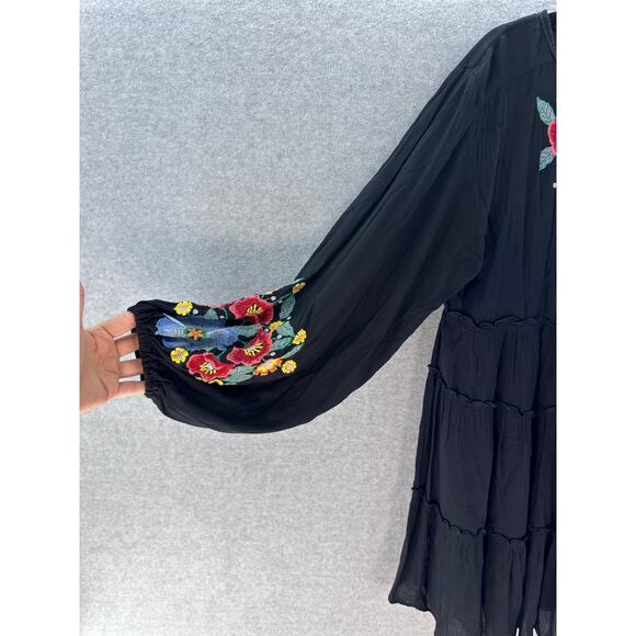 Free People Women's sz XS Oversized Spell On You Embroidered Dress Tunic BOHO - Picture 6 of 12